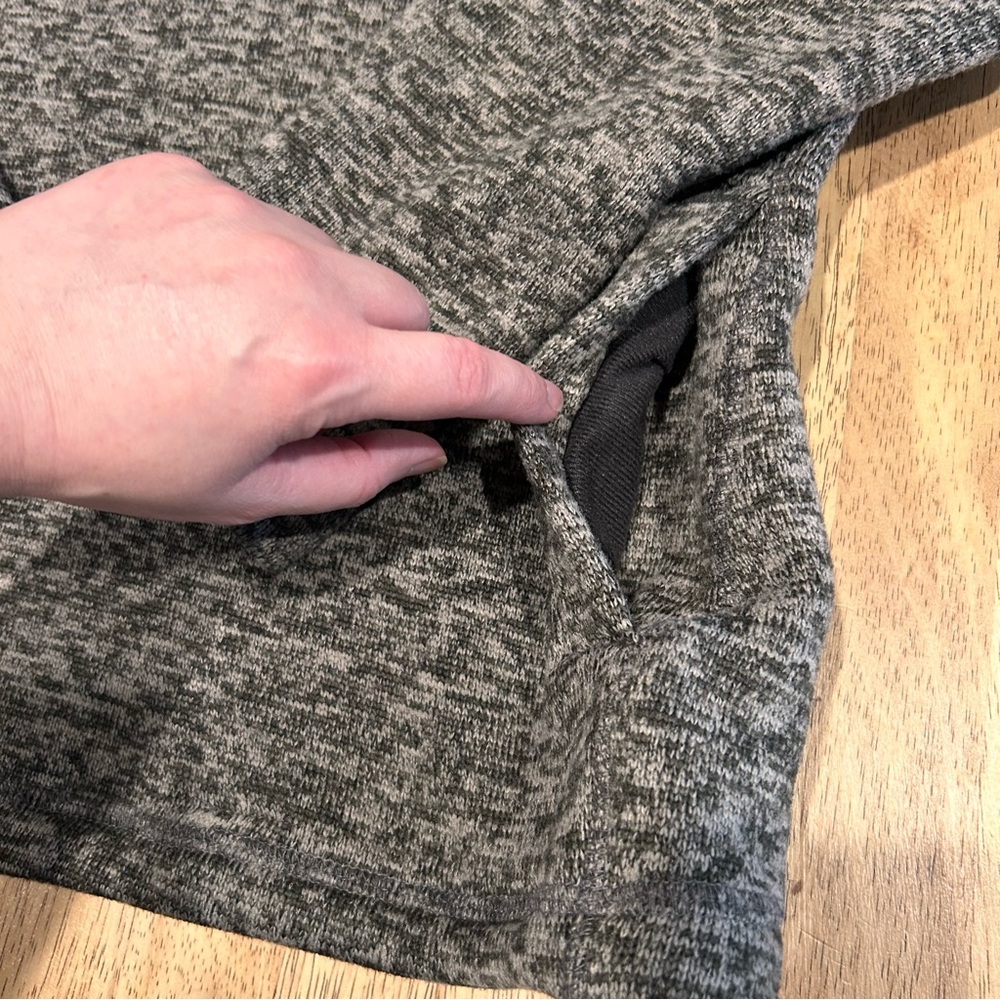 Eddie Bauer Dark Grey Heather Sweater-Knit Fleece 1/4-Zip Pullover| Men's Small‎ - Picture 5 of 12